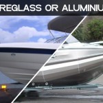 Picture of fibreglass and aluminium boat hulls