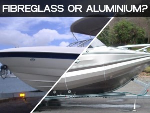 Picture of fibreglass and aluminium boat hulls